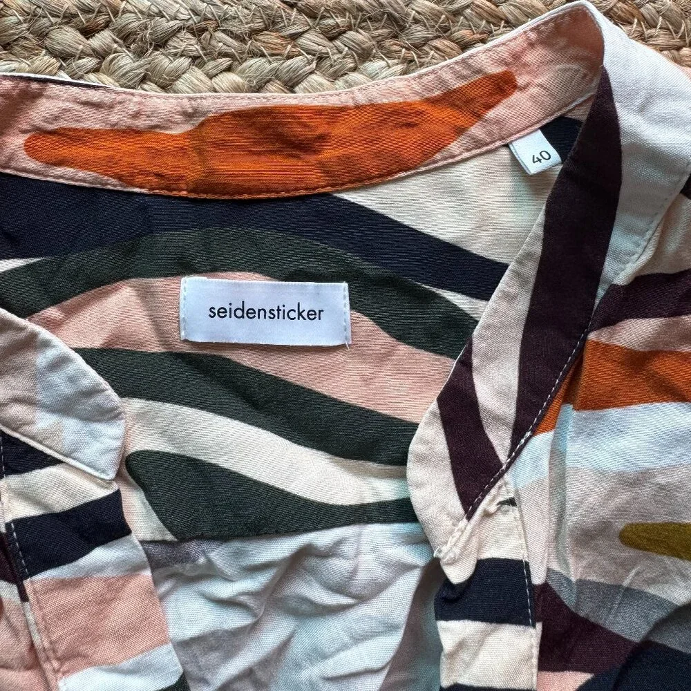 Seidensticker Multicolor Abstract Print Blouse Size 40 New Without Tags 🎨 - Picture 8 of 8